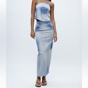 Denim skirt with matching top 2 piece set